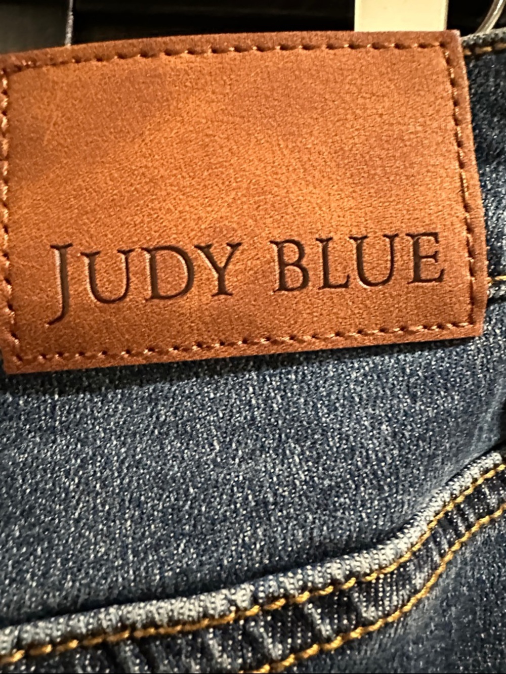 Judy Blue Dark Blue Flare Jeans with Swirl Stud Detail - Picture 7 of 15
